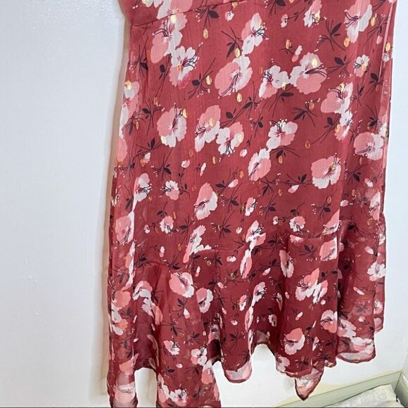 NWOT Walter Baker Smith Midi Dress Berry Hibiscus - Picture 11 of 11